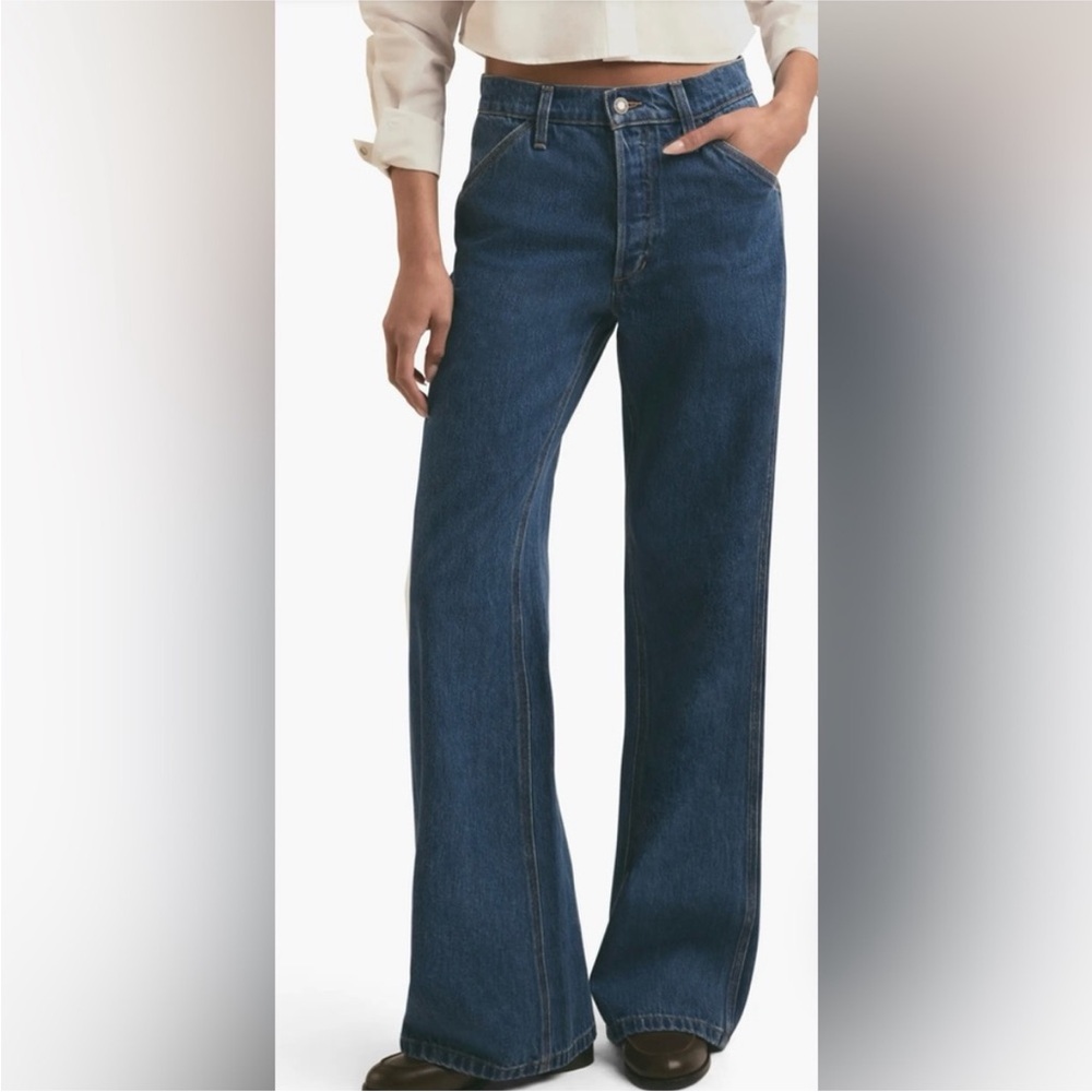 Favorite Daughter Blue High-Rise Flare Jeans